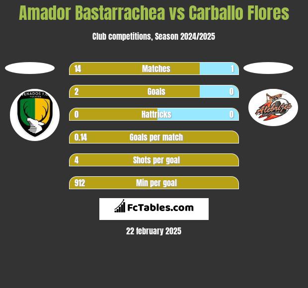 Amador Bastarrachea vs Carballo Flores h2h player stats