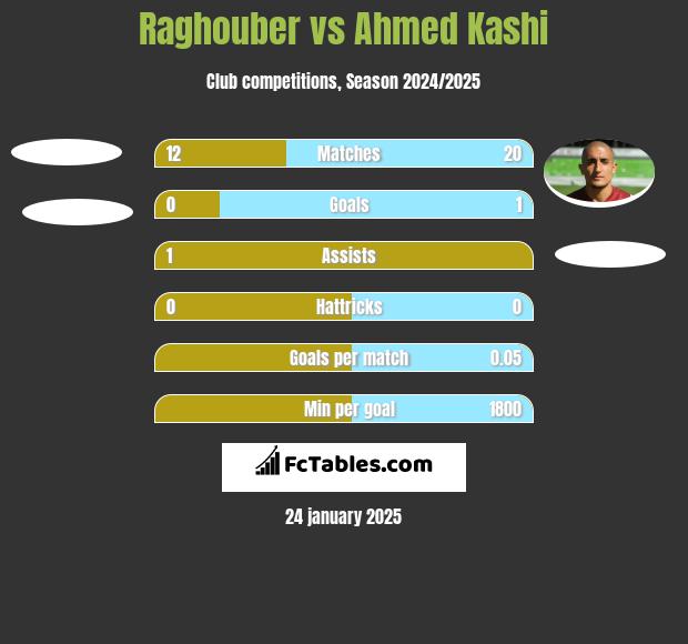 Raghouber vs Ahmed Kashi h2h player stats