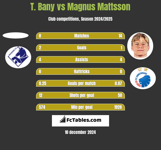 T. Bany vs Magnus Mattsson h2h player stats