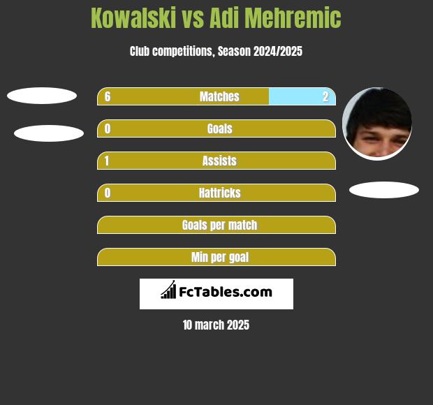 Kowalski vs Adi Mehremic h2h player stats