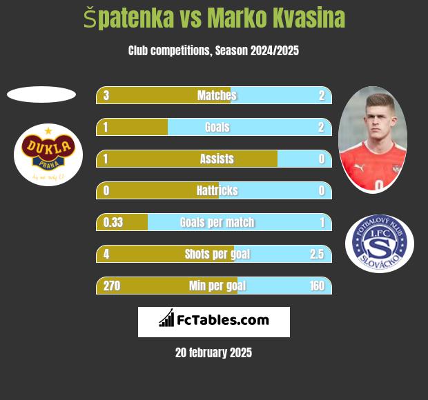 Špatenka vs Marko Kvasina h2h player stats