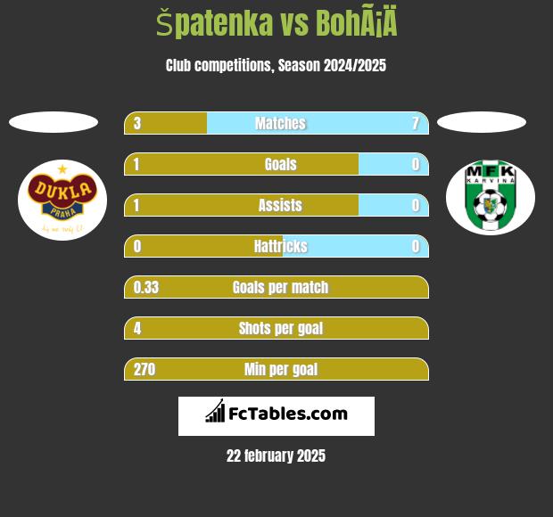 Špatenka vs BohÃ¡Ä h2h player stats