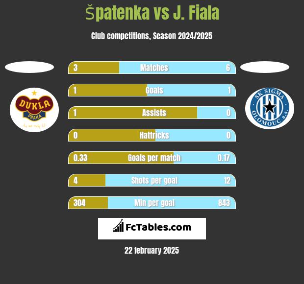 Špatenka vs J. Fiala h2h player stats