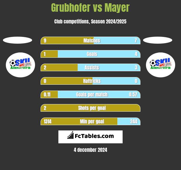 Grubhofer vs Mayer h2h player stats