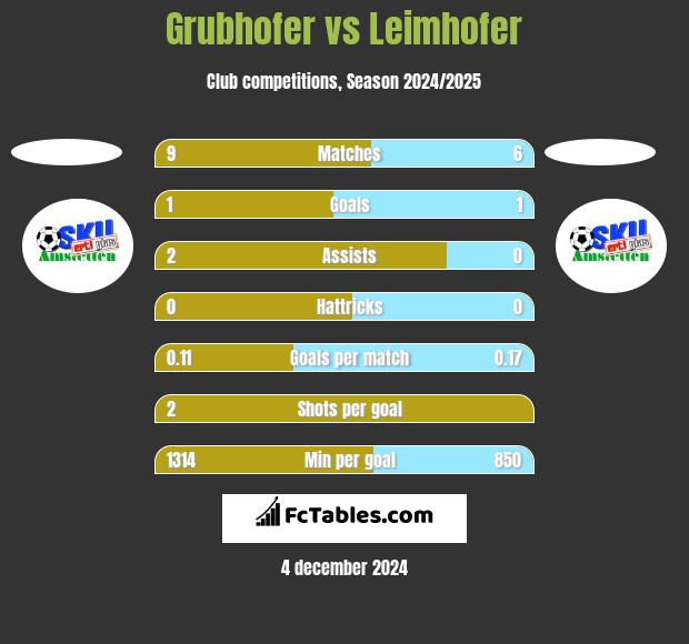 Grubhofer vs Leimhofer h2h player stats