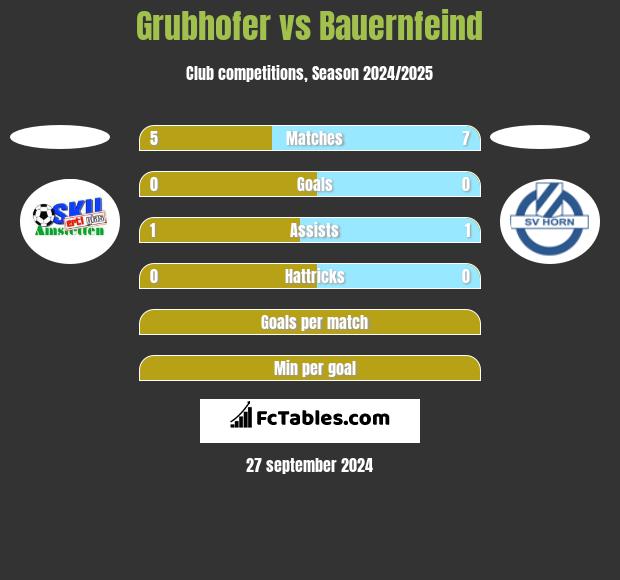 Grubhofer vs Bauernfeind h2h player stats