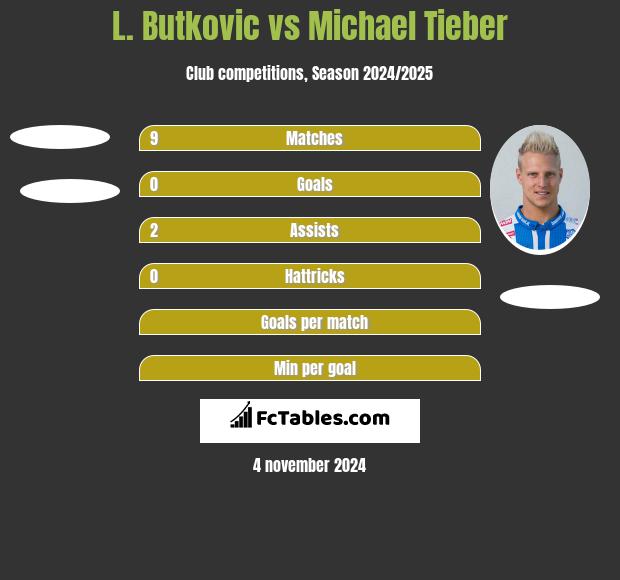 L. Butkovic vs Michael Tieber h2h player stats