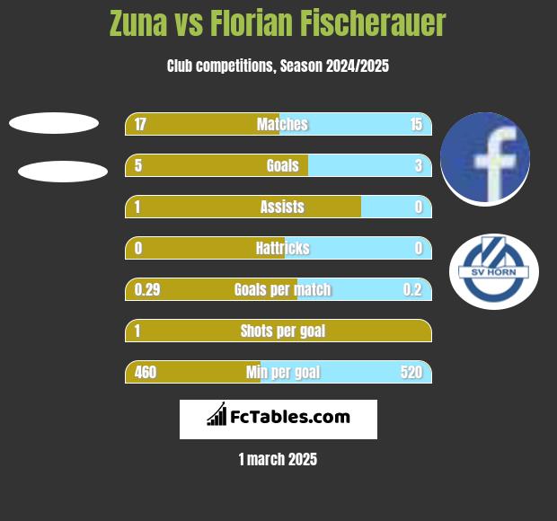 Zuna vs Florian Fischerauer h2h player stats