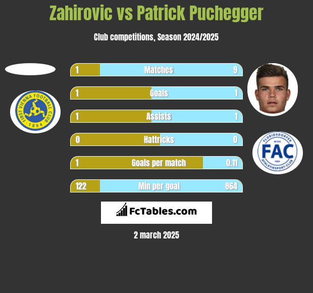 Zahirovic vs Patrick Puchegger h2h player stats