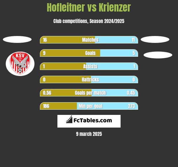 Hofleitner vs Krienzer h2h player stats