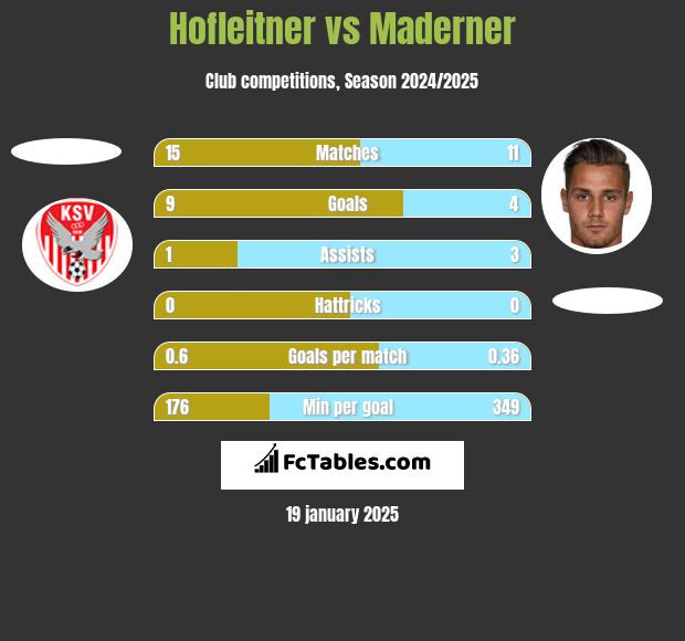 Hofleitner vs Maderner h2h player stats