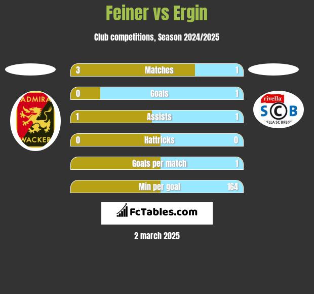 Feiner vs Ergin h2h player stats