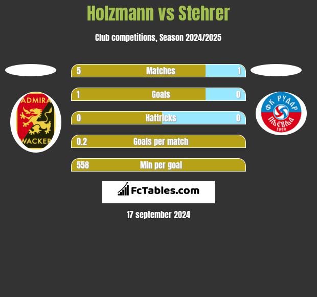 Holzmann vs Stehrer h2h player stats