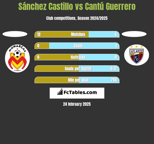 Sánchez Castillo vs Cantú Guerrero h2h player stats