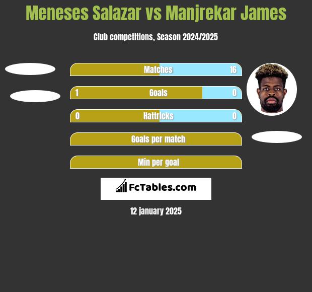 Meneses Salazar vs Manjrekar James h2h player stats