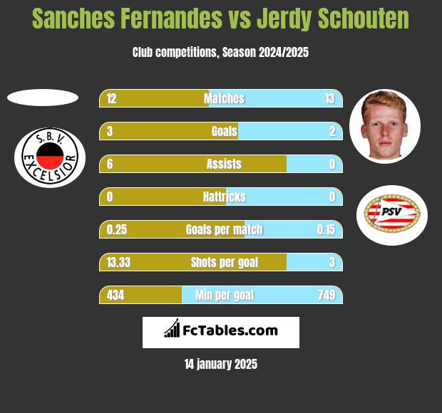 Sanches Fernandes vs Jerdy Schouten h2h player stats