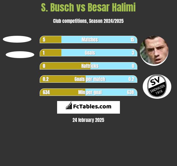 S. Busch vs Besar Halimi h2h player stats