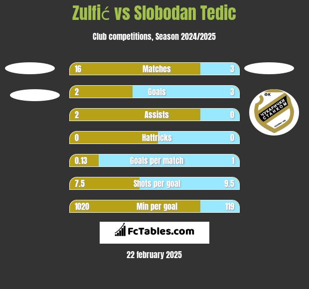 Zulfić vs Slobodan Tedic h2h player stats