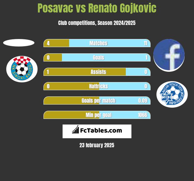 Posavac vs Renato Gojkovic h2h player stats