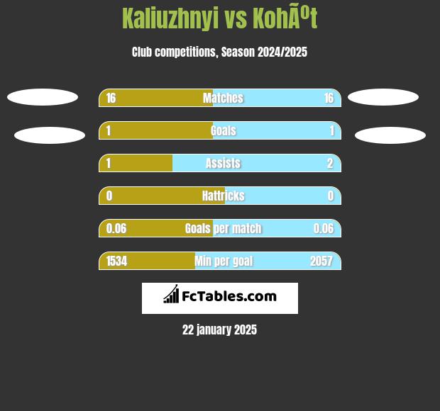 Kaliuzhnyi vs KohÃºt h2h player stats