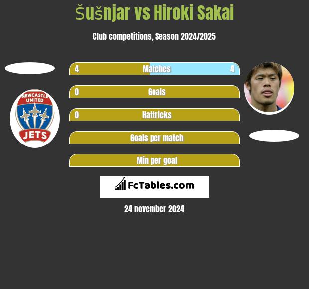 Šušnjar vs Hiroki Sakai h2h player stats