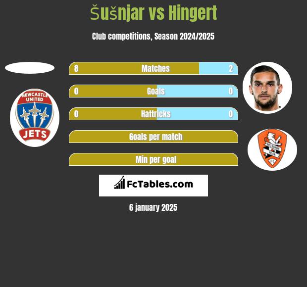 Šušnjar vs Hingert h2h player stats