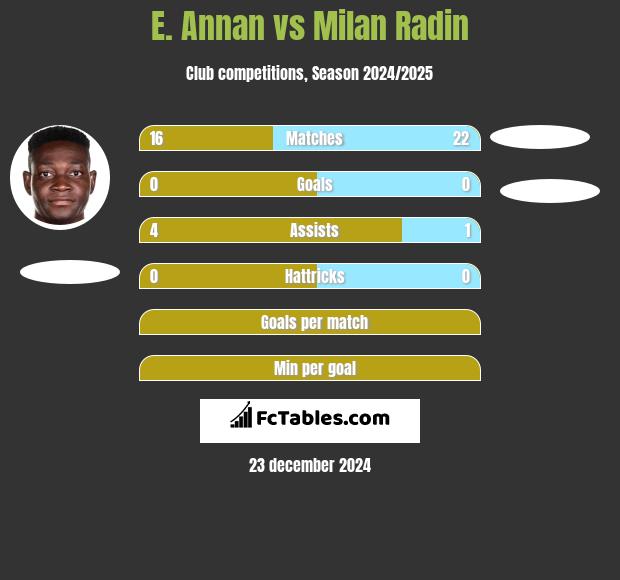 E. Annan vs Milan Radin h2h player stats