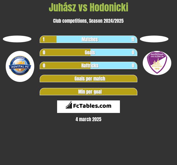 Juhász vs Hodonicki h2h player stats