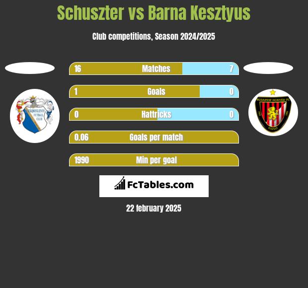 Schuszter vs Barna Kesztyus h2h player stats