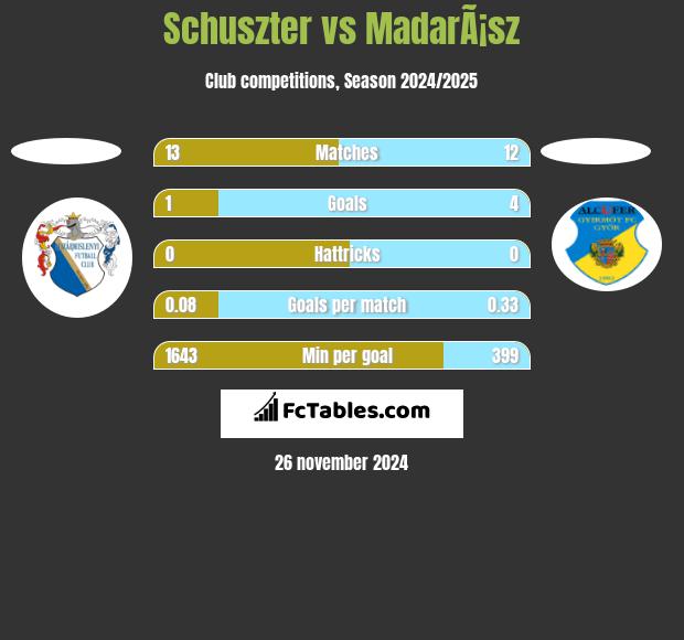 Schuszter vs MadarÃ¡sz h2h player stats