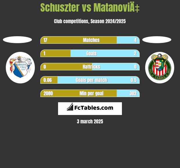 Schuszter vs MatanoviÄ‡ h2h player stats