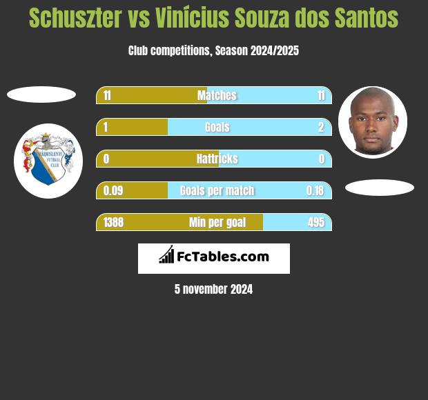 Schuszter vs Vinícius Souza dos Santos h2h player stats