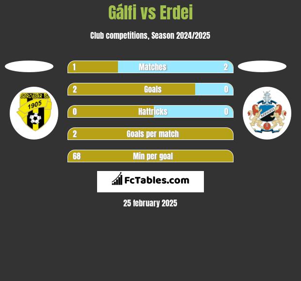 Gálfi vs Erdei h2h player stats