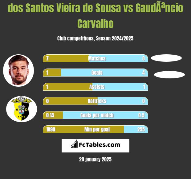 dos Santos Vieira de Sousa vs GaudÃªncio Carvalho h2h player stats