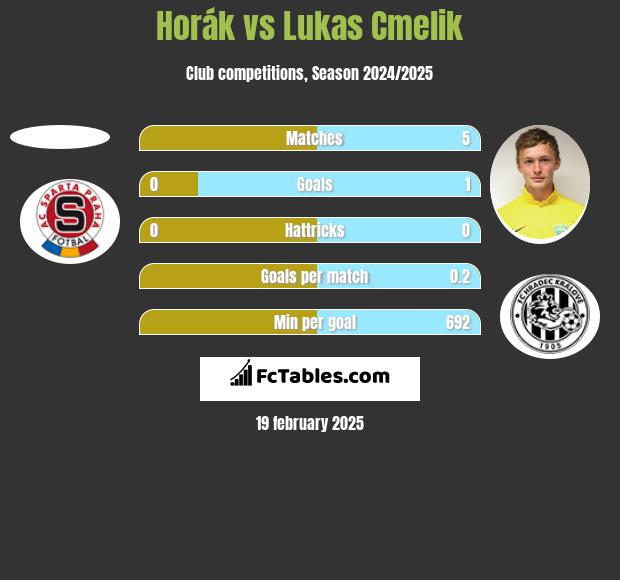 Horák vs Lukas Cmelik h2h player stats