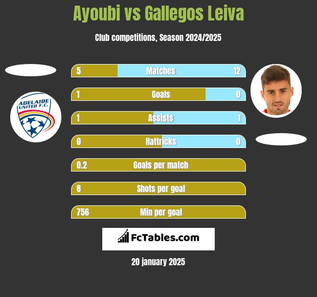 Ayoubi vs Gallegos Leiva h2h player stats