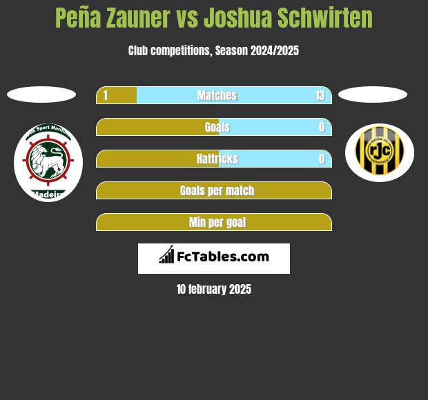 Peña Zauner vs Joshua Schwirten h2h player stats