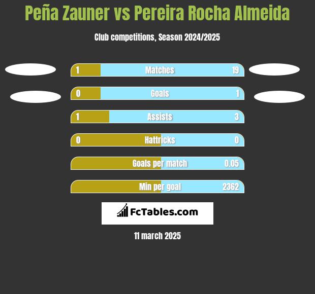 Peña Zauner vs Pereira Rocha Almeida h2h player stats