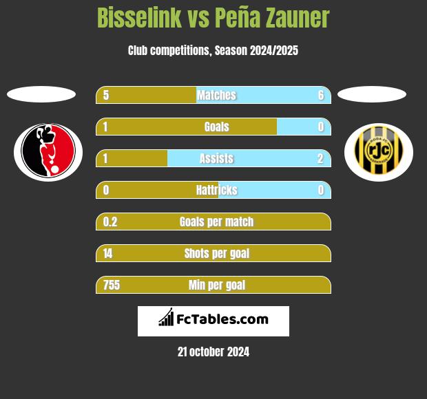 Bisselink vs Peña Zauner h2h player stats