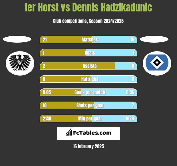 ter Horst vs Dennis Hadzikadunic h2h player stats