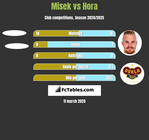 Misek vs Hora h2h player stats