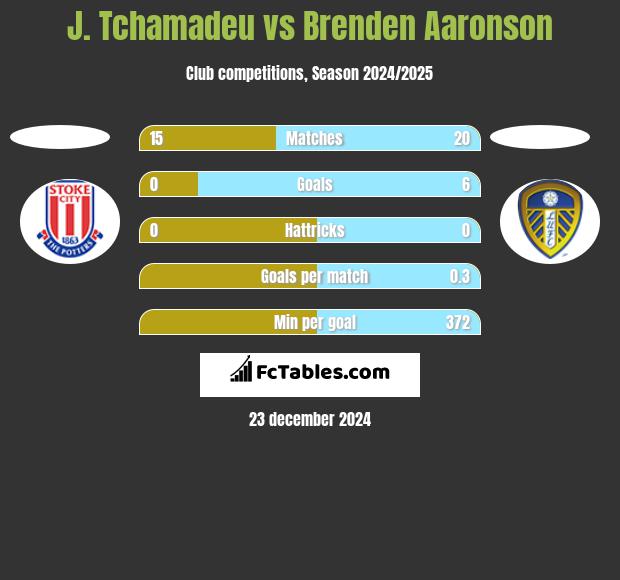 J. Tchamadeu vs Brenden Aaronson h2h player stats