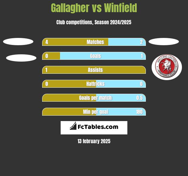 Gallagher vs Winfield h2h player stats