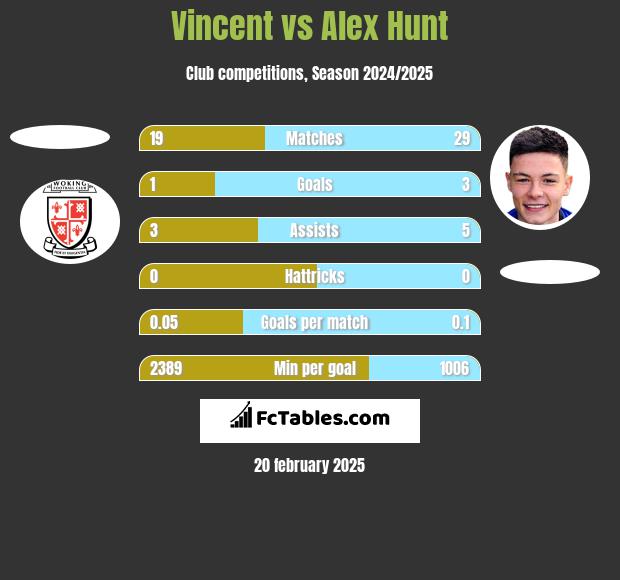 Vincent vs Alex Hunt h2h player stats