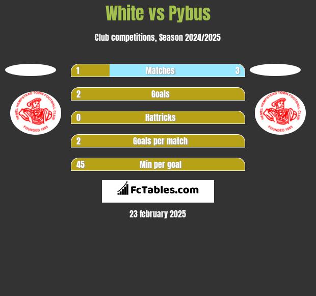 White vs Pybus h2h player stats