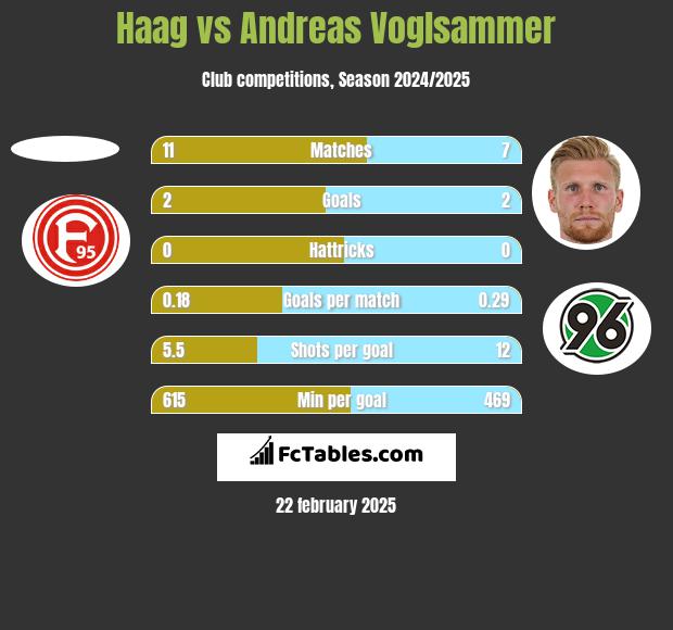 Haag vs Andreas Voglsammer h2h player stats