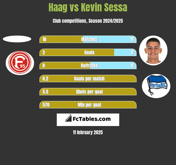 Haag vs Kevin Sessa h2h player stats