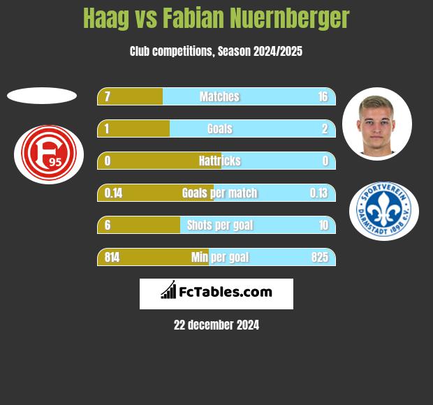 Haag vs Fabian Nuernberger h2h player stats