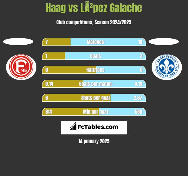 Haag vs LÃ³pez Galache h2h player stats