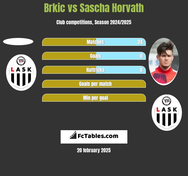 Brkic vs Sascha Horvath h2h player stats